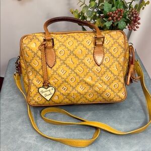 Dooney & Bourke Yellow and Brown Crossbody Bag